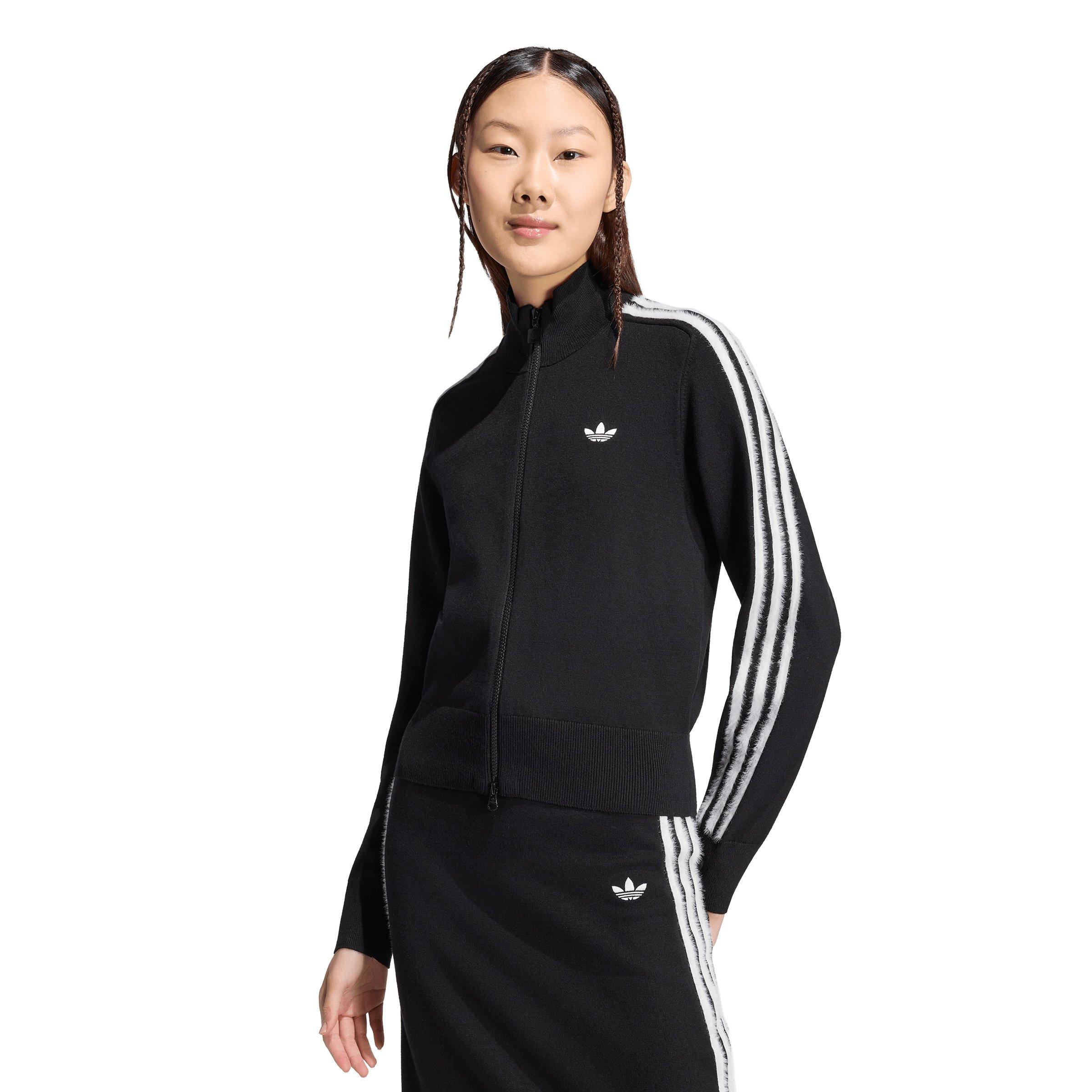 adidas Originals Women's Firebird Knit Track Top - Black/White - BLACK/WHITE